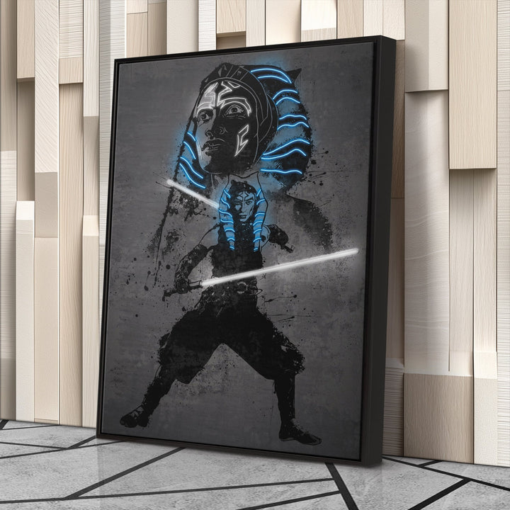 Ahsoka Tano Canvas | Star Wars Neon Wall Art - CanvasNeon