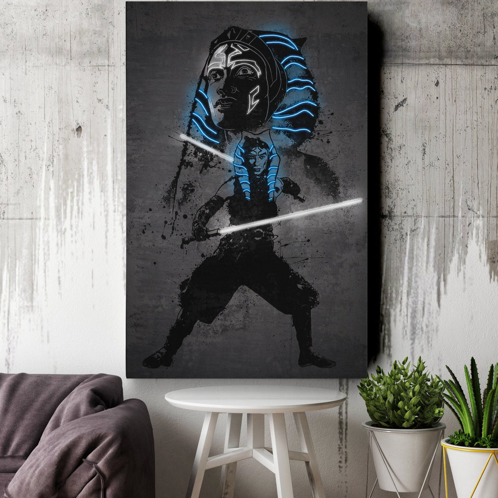 Ahsoka Tano Canvas | Star Wars Neon Wall Art - CanvasNeon