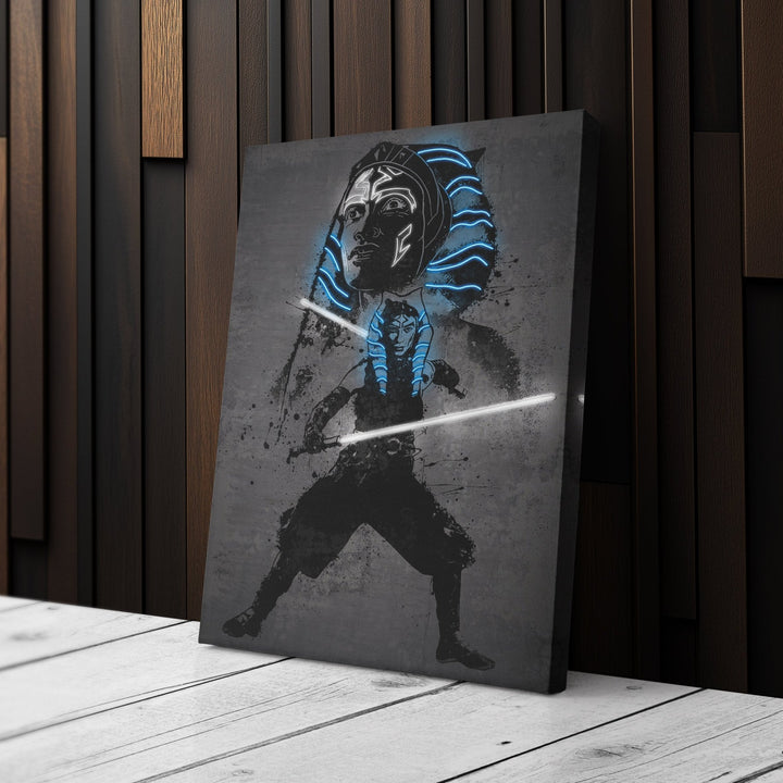 Ahsoka Tano Canvas | Star Wars Neon Wall Art - CanvasNeon