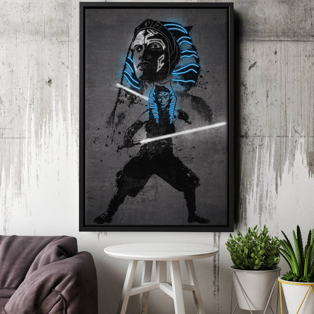 Ahsoka Tano Canvas | Star Wars Neon Wall Art - CanvasNeon