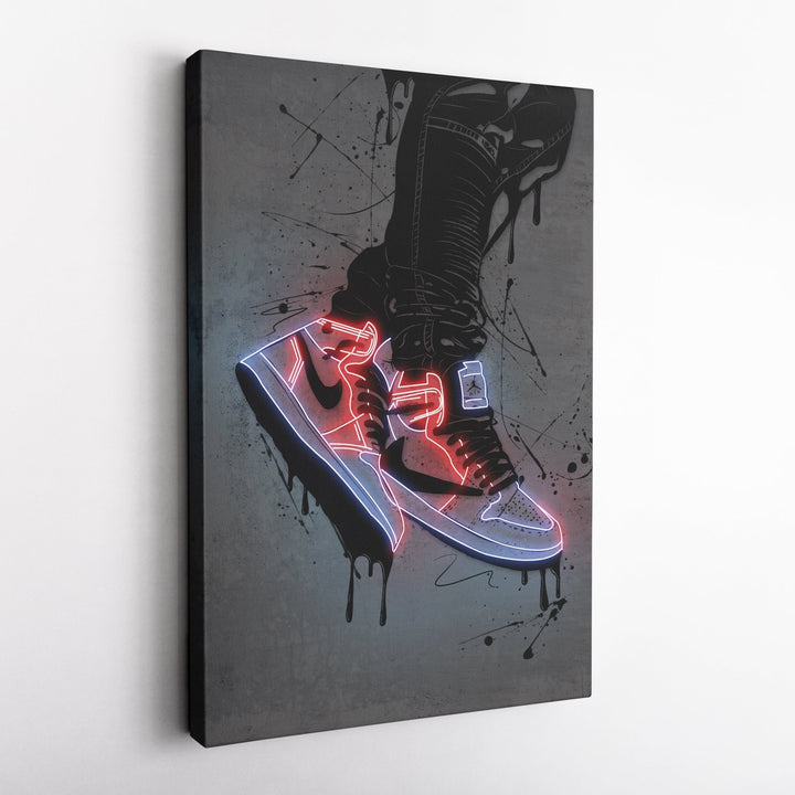 Air Jordan 1 Mid Classic Canvas | Neon Wall Art - CanvasNeon