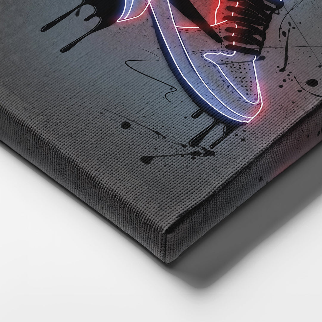 Air Jordan 1 Mid Classic Canvas | Neon Wall Art - CanvasNeon