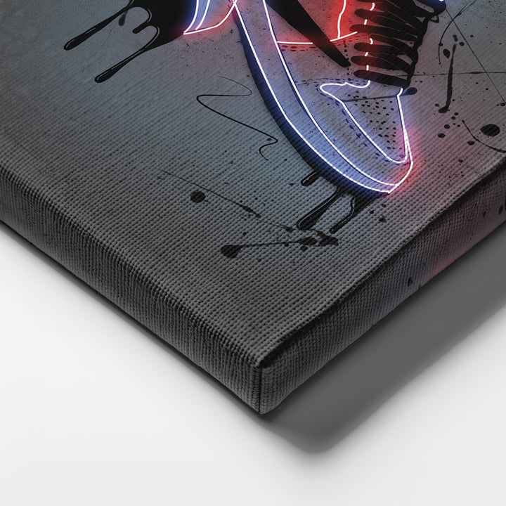 Air Jordan 1 Mid Classic Canvas | Neon Wall Art - CanvasNeon