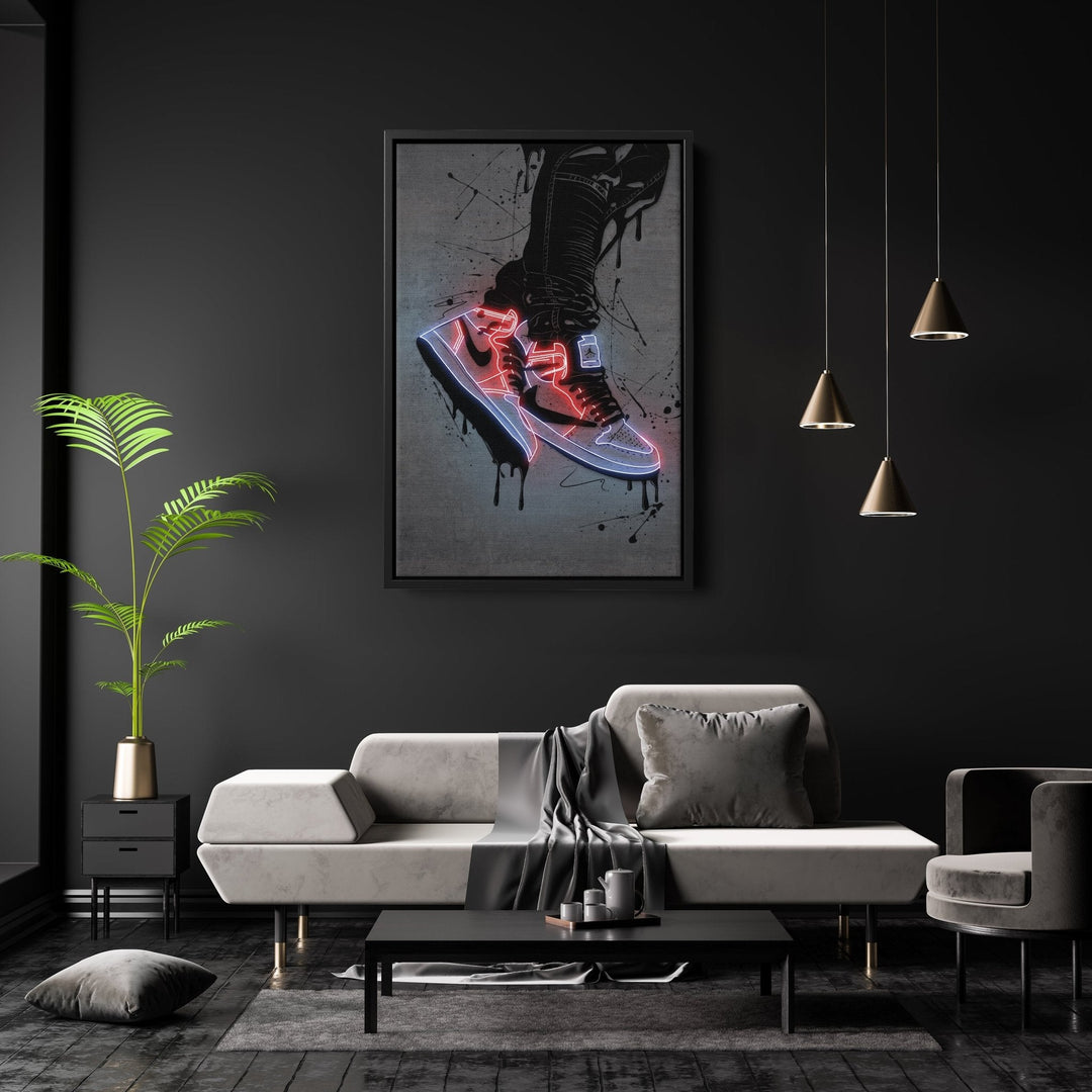 Air Jordan 1 Mid Classic Neon Art - CanvasNeon