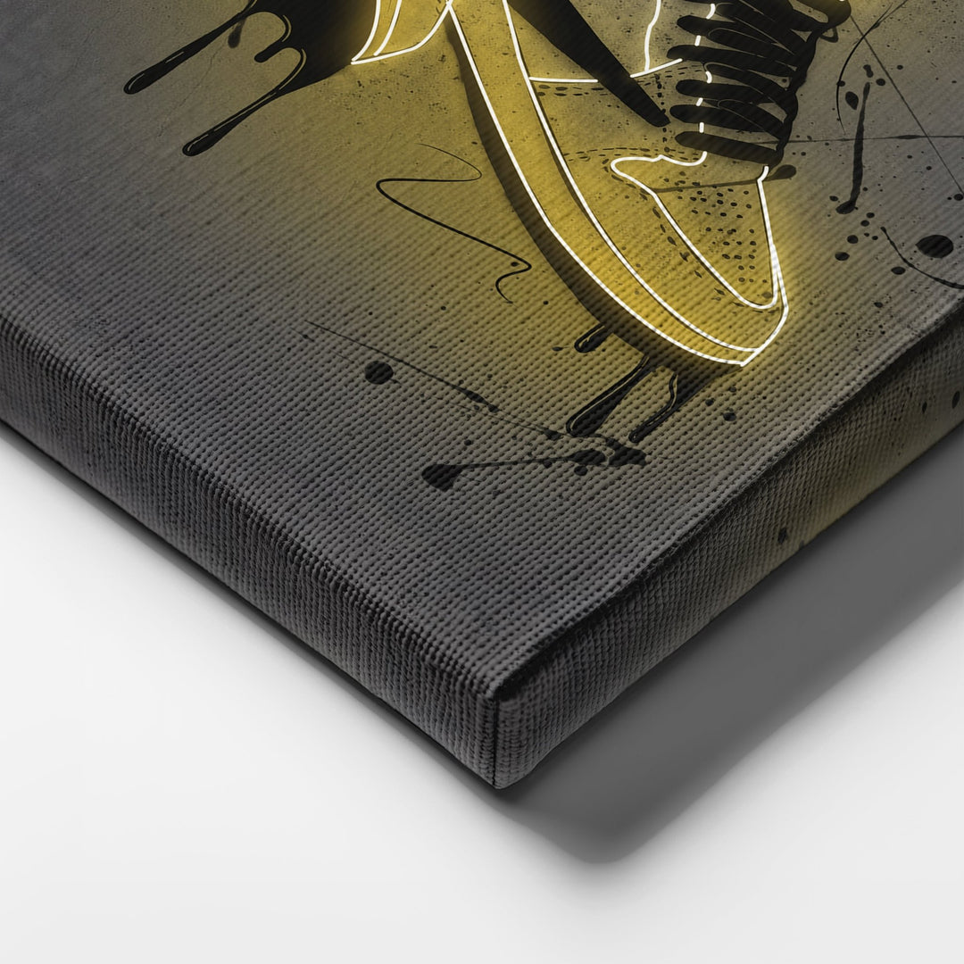 Air Jordan 1 Mid Yellow Canvas | Neon Wall Art - CanvasNeon
