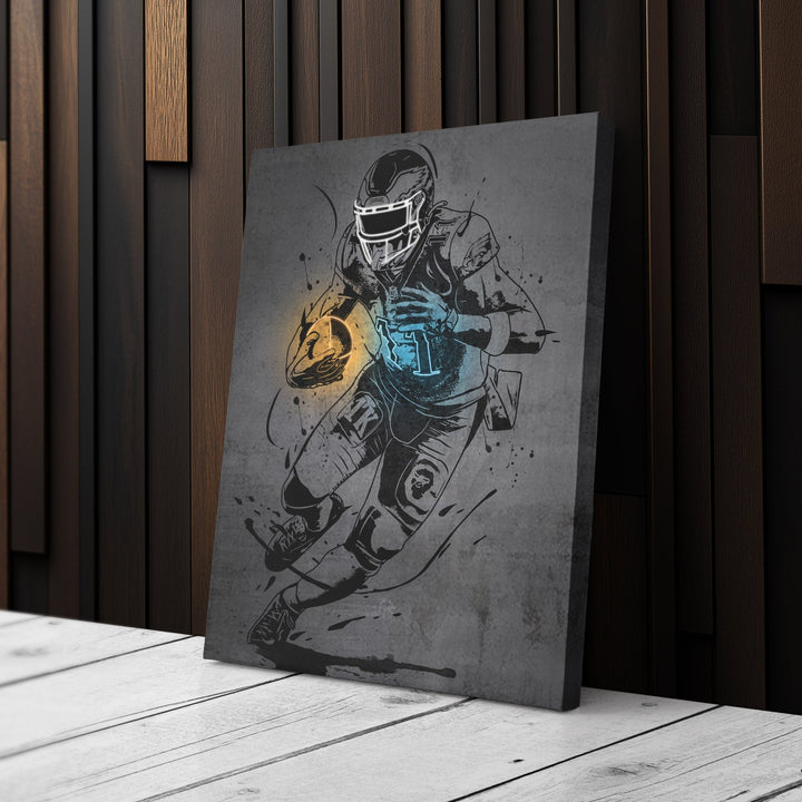 A.J. Brown Neon Canvas Art | Modern Wall Decor for Eagles Fans - CanvasNeon
