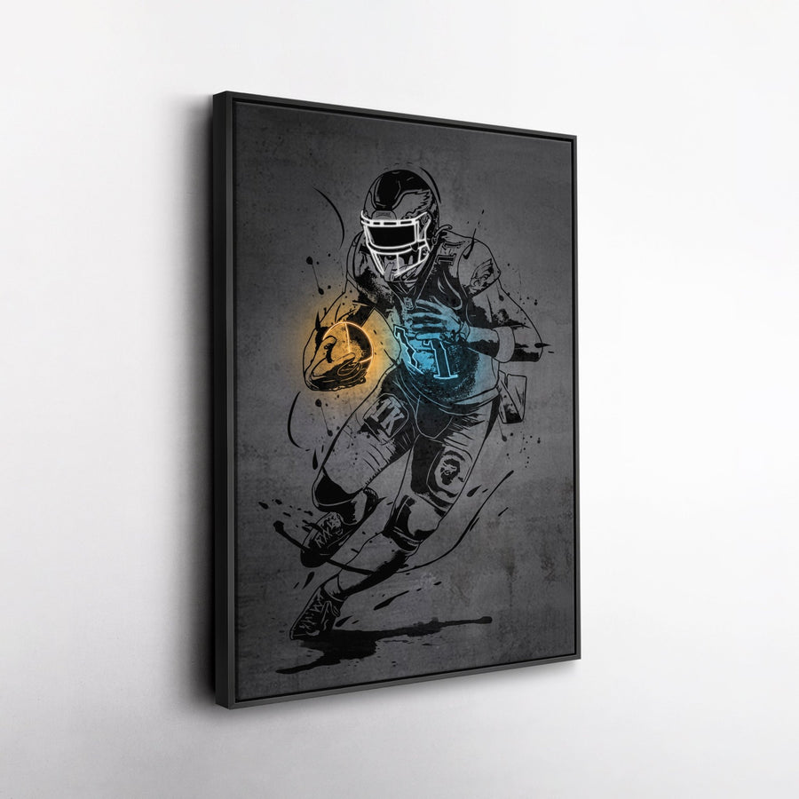 A.J. Brown Neon Canvas Art | Modern Wall Decor for Eagles Fans - CanvasNeon
