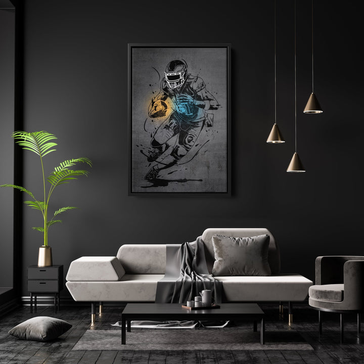 A.J. Brown Neon Canvas Art | Modern Wall Decor for Eagles Fans - CanvasNeon