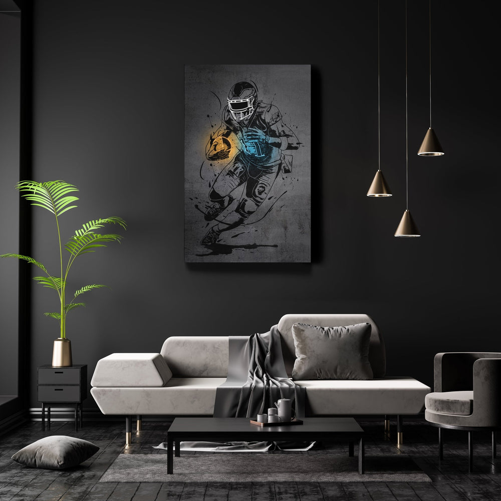 A.J. Brown Neon Canvas Art | Modern Wall Decor for Eagles Fans - CanvasNeon