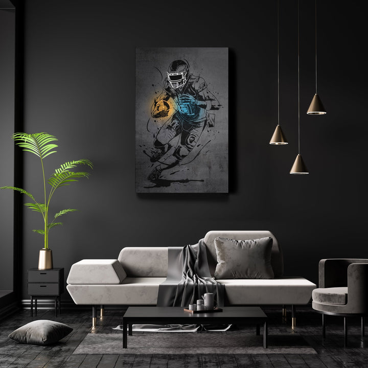 A.J. Brown Neon Canvas Art | Modern Wall Decor for Eagles Fans - CanvasNeon