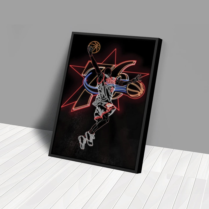 Allen Iverson 76ers Neon Signs Art - CanvasNeon