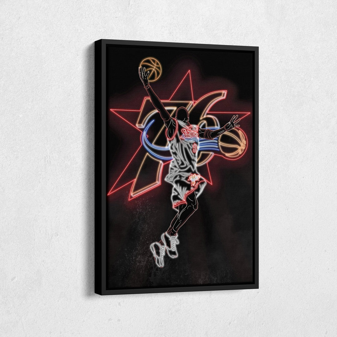 Allen Iverson 76ers Neon Signs Art - CanvasNeon