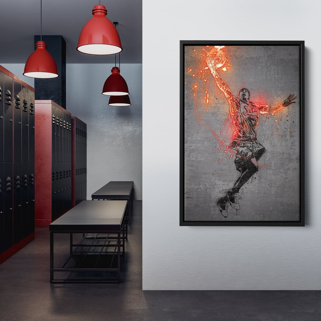 Allen Iverson 76ers Neon Splatter Art - CanvasNeon