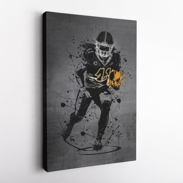 Alvin Kamara Neon Canvas Art | Modern Wall Decor for Saints Fans - CanvasNeon