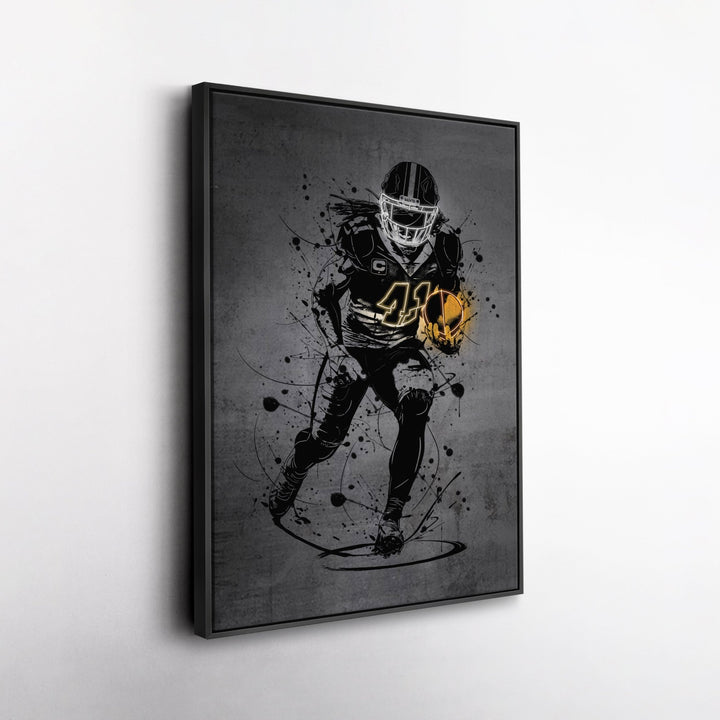 Alvin Kamara Neon Canvas Art | Modern Wall Decor for Saints Fans - CanvasNeon