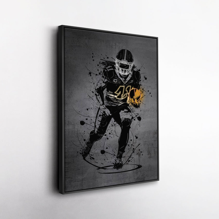 Alvin Kamara Neon Canvas Art | Modern Wall Decor for Saints Fans - CanvasNeon