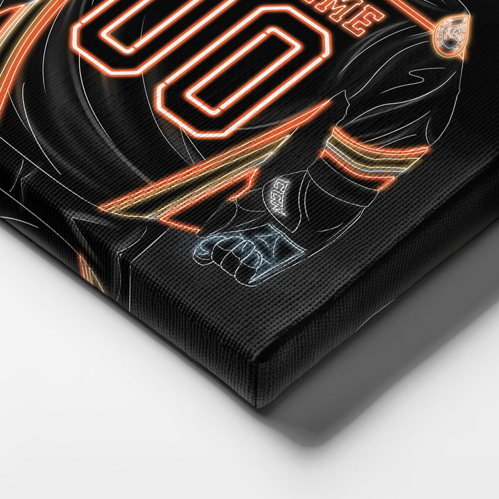 Anaheim Ducks Personalized Jersey Canvas | Neon Wall Art - CanvasNeon
