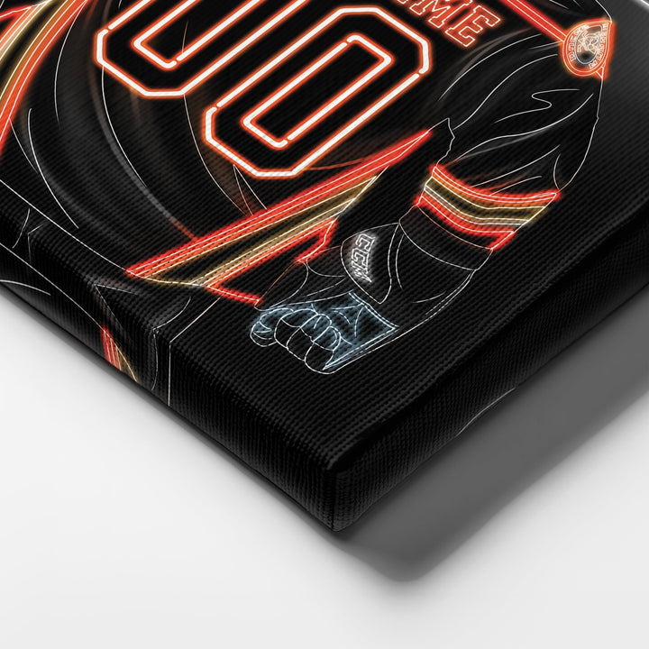 Anaheim Ducks Personalized Jersey Canvas | Neon Wall Art - CanvasNeon