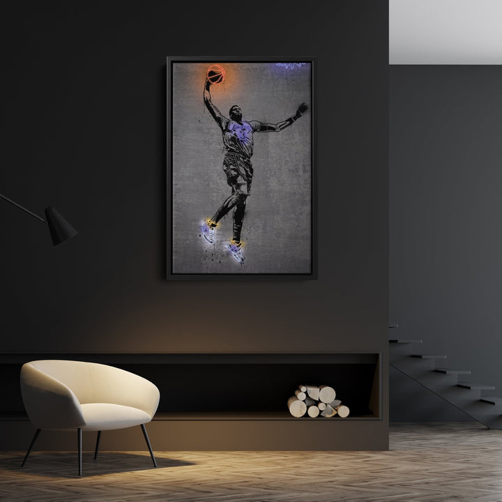 Anthony Davis Neon Canvas Art | Modern Wall Decor for Lakers Fans - CanvasNeon