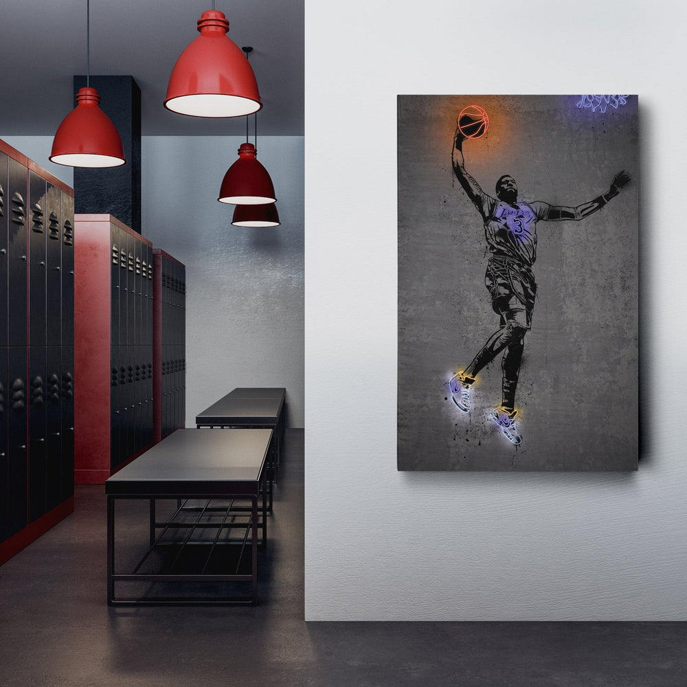 Anthony Davis Neon Canvas Art | Modern Wall Decor for Lakers Fans - CanvasNeon