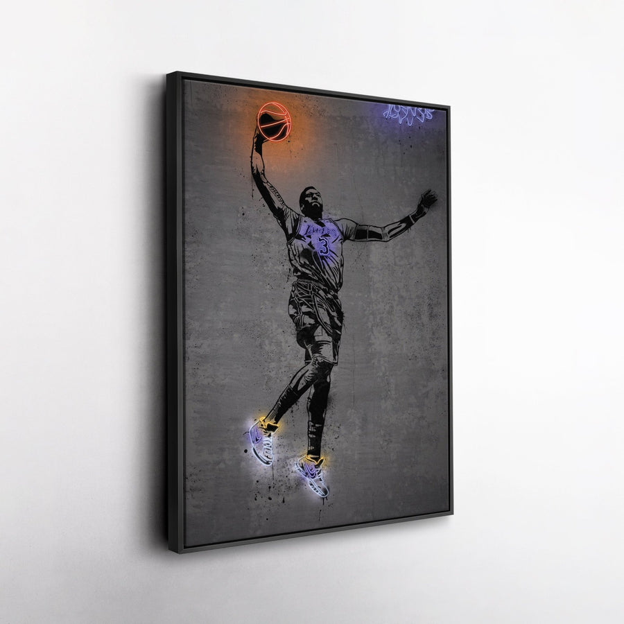Anthony Davis Neon Canvas Art | Modern Wall Decor for Lakers Fans - CanvasNeon