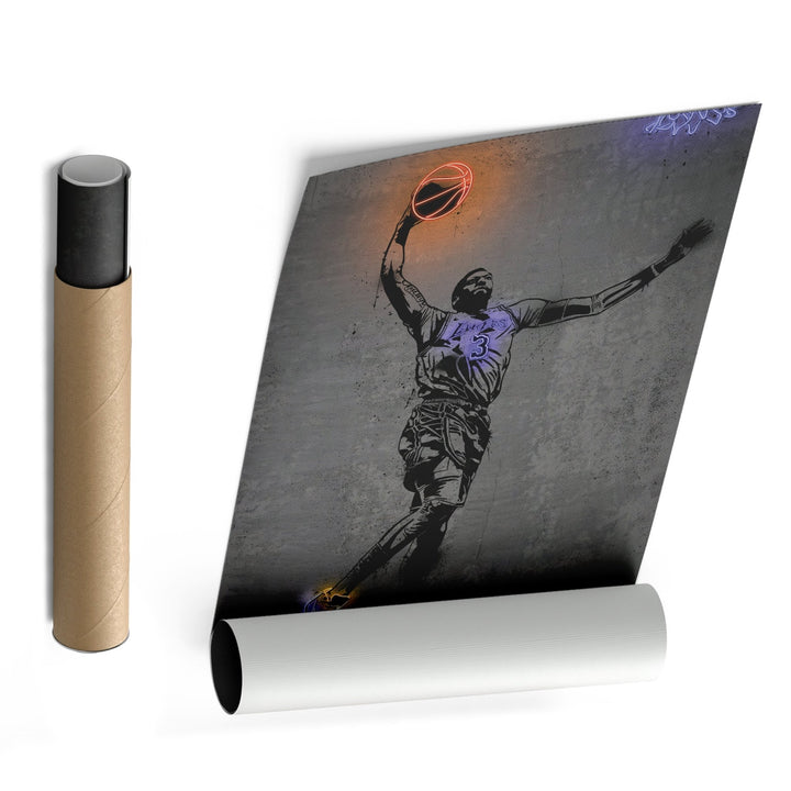 Anthony Davis Neon Canvas Art | Modern Wall Decor for Lakers Fans - CanvasNeon
