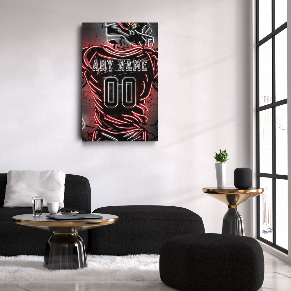 Arizona Cardinals Custom Jersey Canvas | Neon Wall Art - CanvasNeon