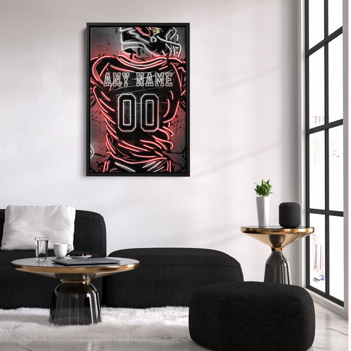 Arizona Cardinals Custom Jersey Canvas | Neon Wall Art - CanvasNeon