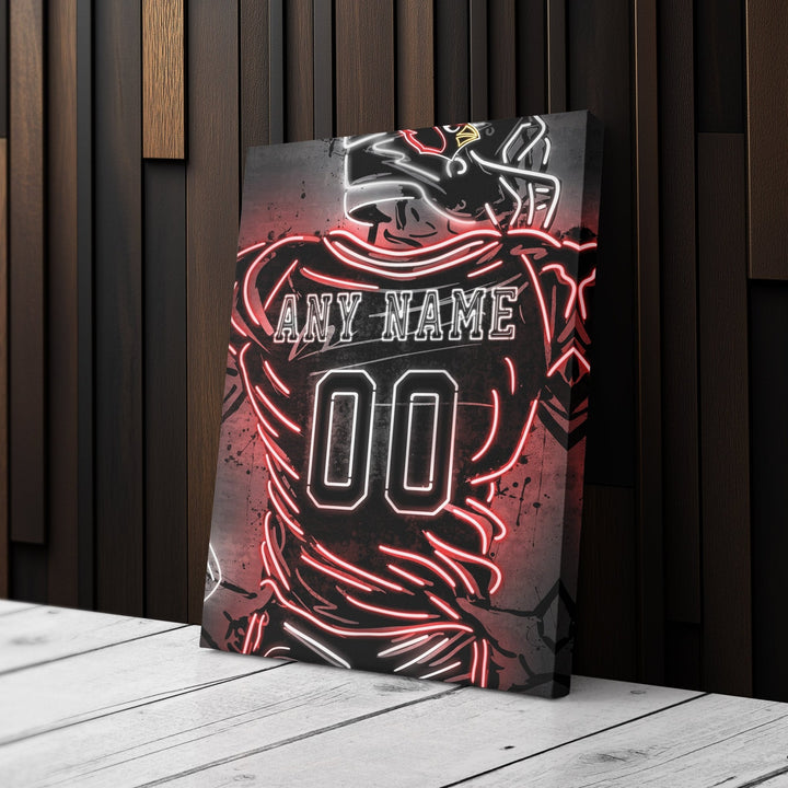Arizona Cardinals Custom Jersey Canvas | Neon Wall Art - CanvasNeon