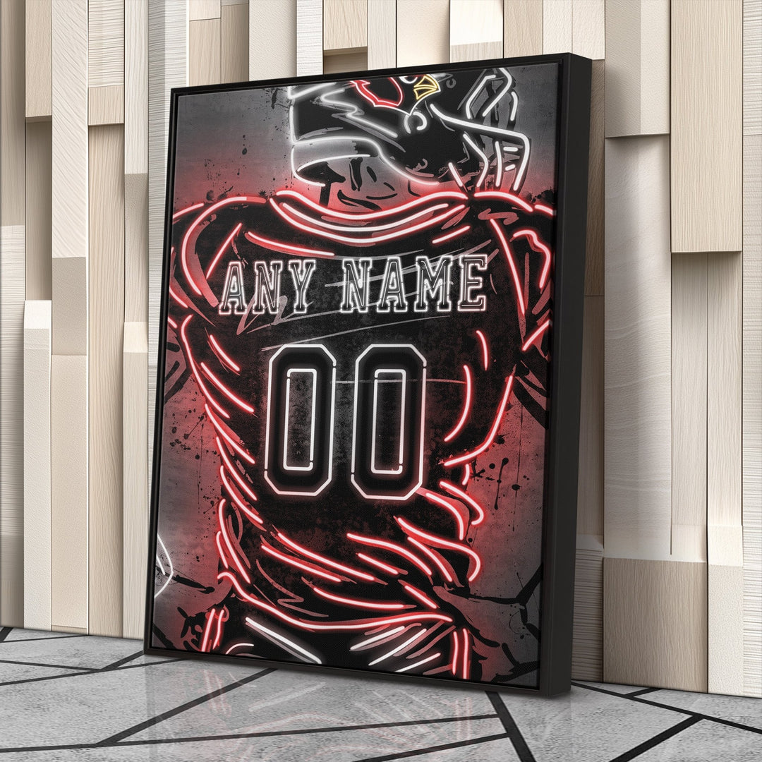 Arizona Cardinals Custom Jersey Canvas | Neon Wall Art - CanvasNeon