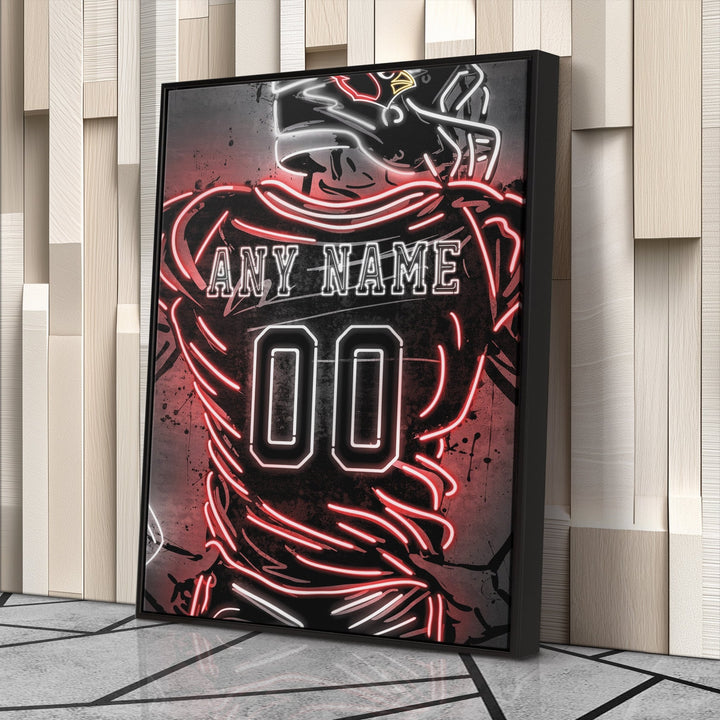 Arizona Cardinals Custom Jersey Canvas | Neon Wall Art - CanvasNeon