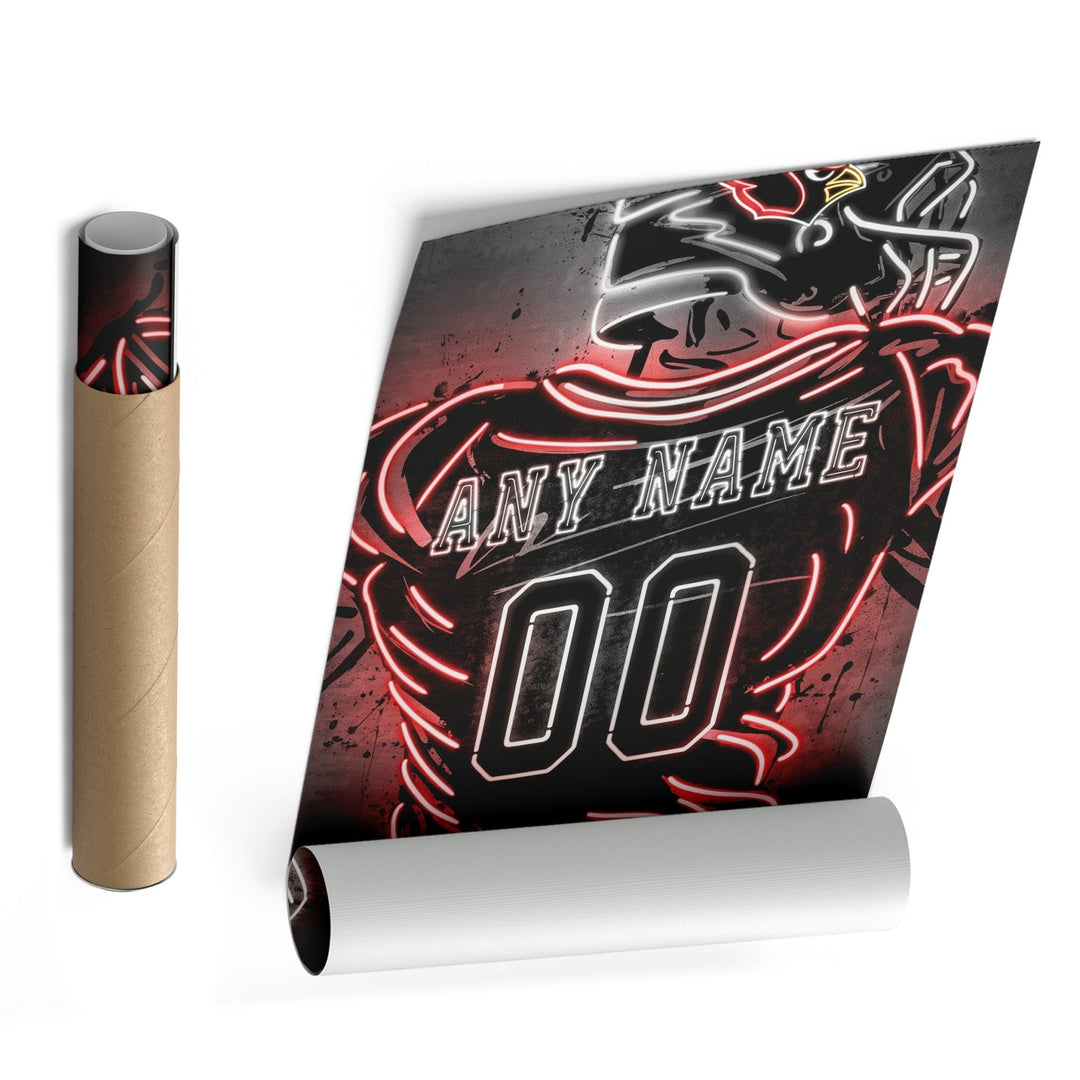 Arizona Cardinals Custom Jersey Canvas | Neon Wall Art - CanvasNeon