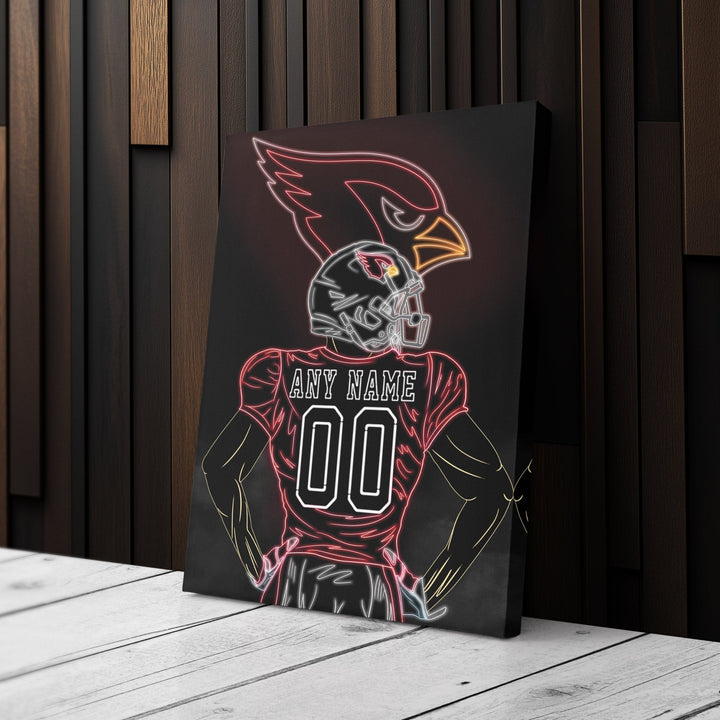 Arizona Cardinals Personalized Jersey Canvas | Neon Wall Art - CanvasNeon