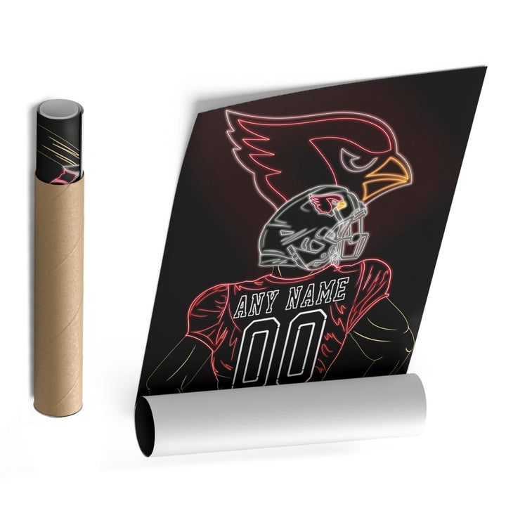 Arizona Cardinals Personalized Jersey Canvas | Neon Wall Art - CanvasNeon