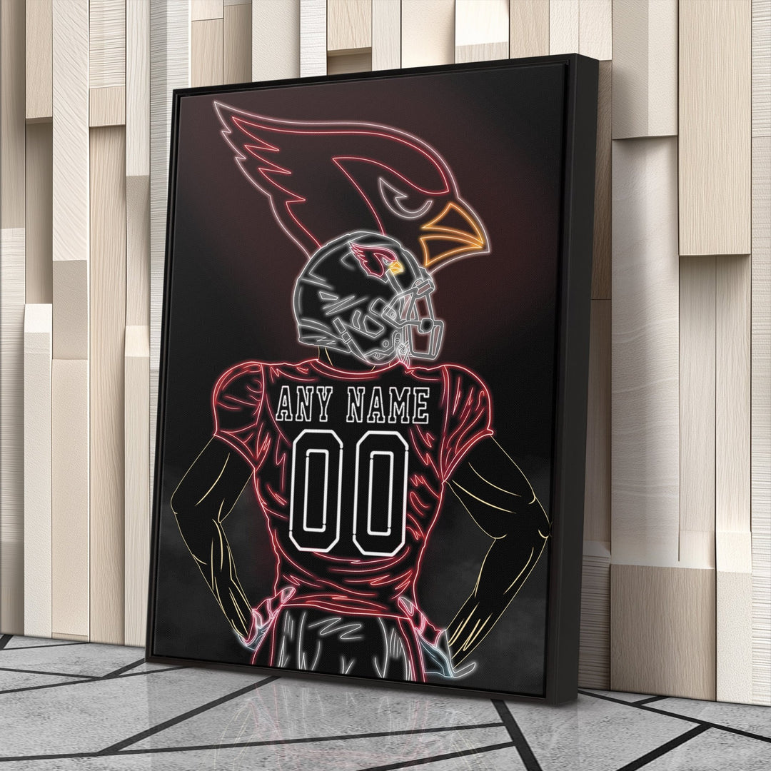 Arizona Cardinals Personalized Jersey Canvas | Neon Wall Art - CanvasNeon