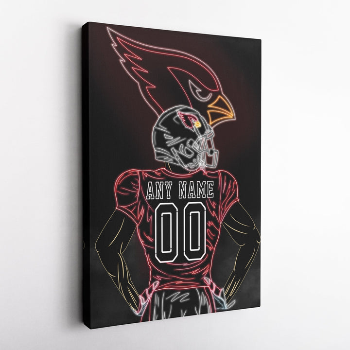 Arizona Cardinals Personalized Jersey Canvas | Neon Wall Art - CanvasNeon