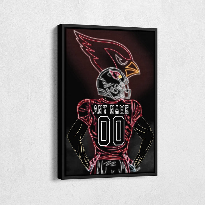 Arizona Cardinals Personalized Jersey Canvas | Neon Wall Art - CanvasNeon