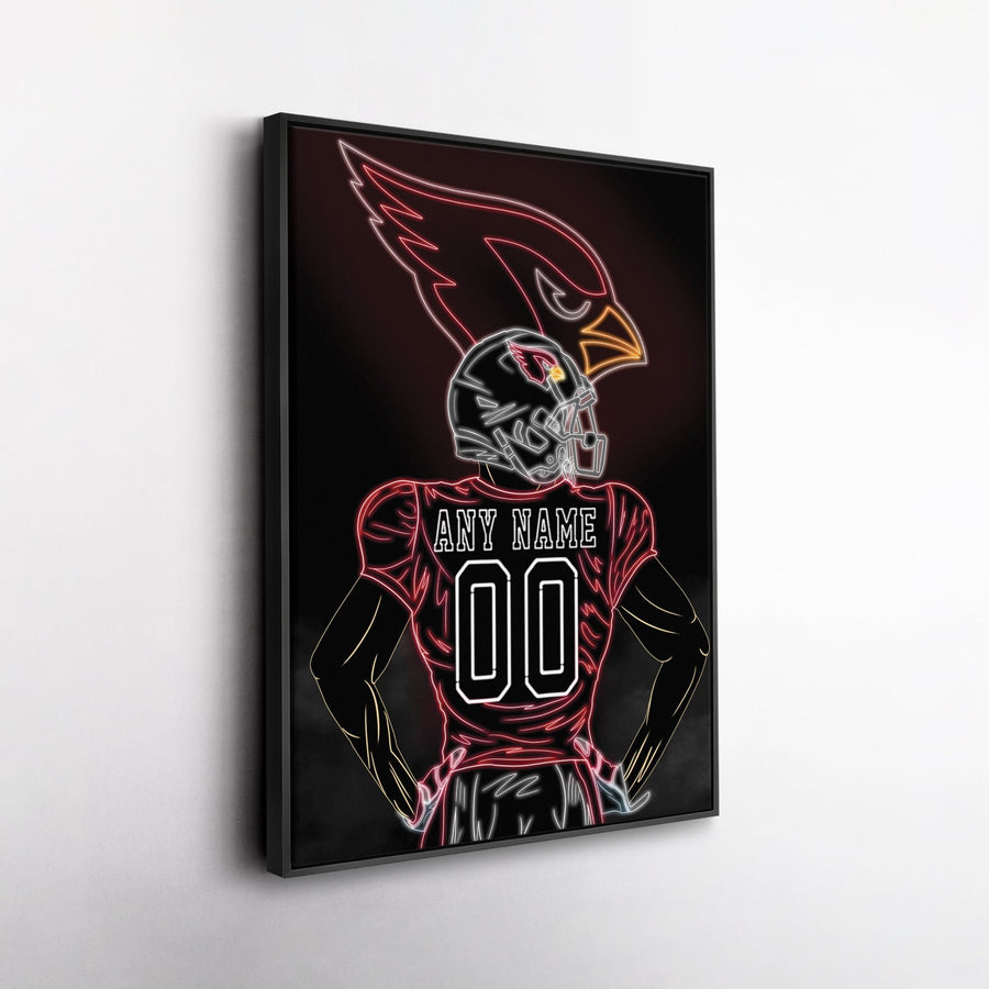 Arizona Cardinals Personalized Jersey Canvas | Neon Wall Art - CanvasNeon