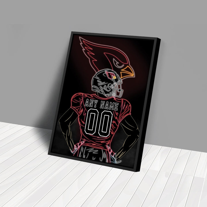 Arizona Cardinals Personalized Jersey Canvas | Neon Wall Art - CanvasNeon