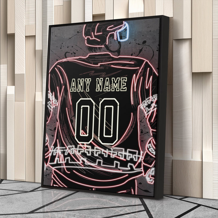 Arizona Coyotes Custom Jersey Canvas | Neon Wall Art - CanvasNeon