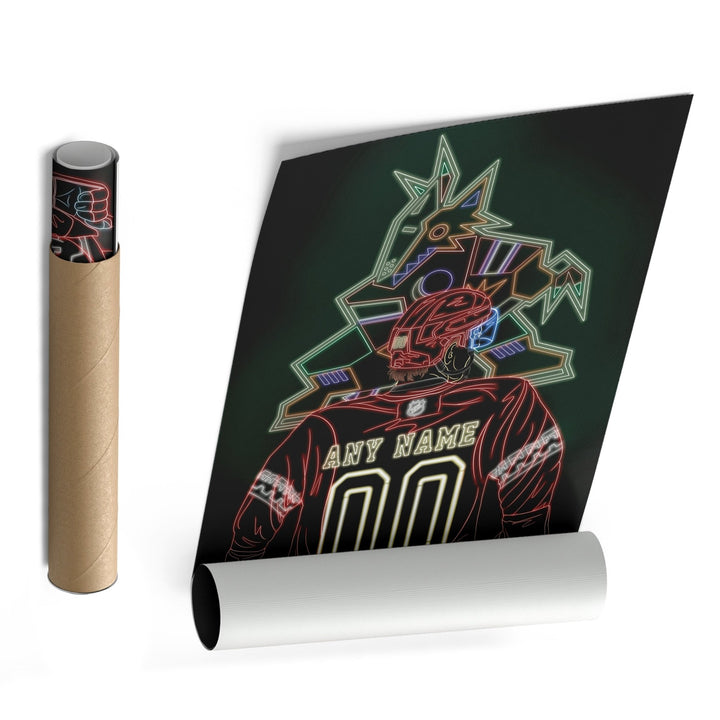 Arizona Coyotes Personalized Jersey Canvas | Neon Wall Art - CanvasNeon