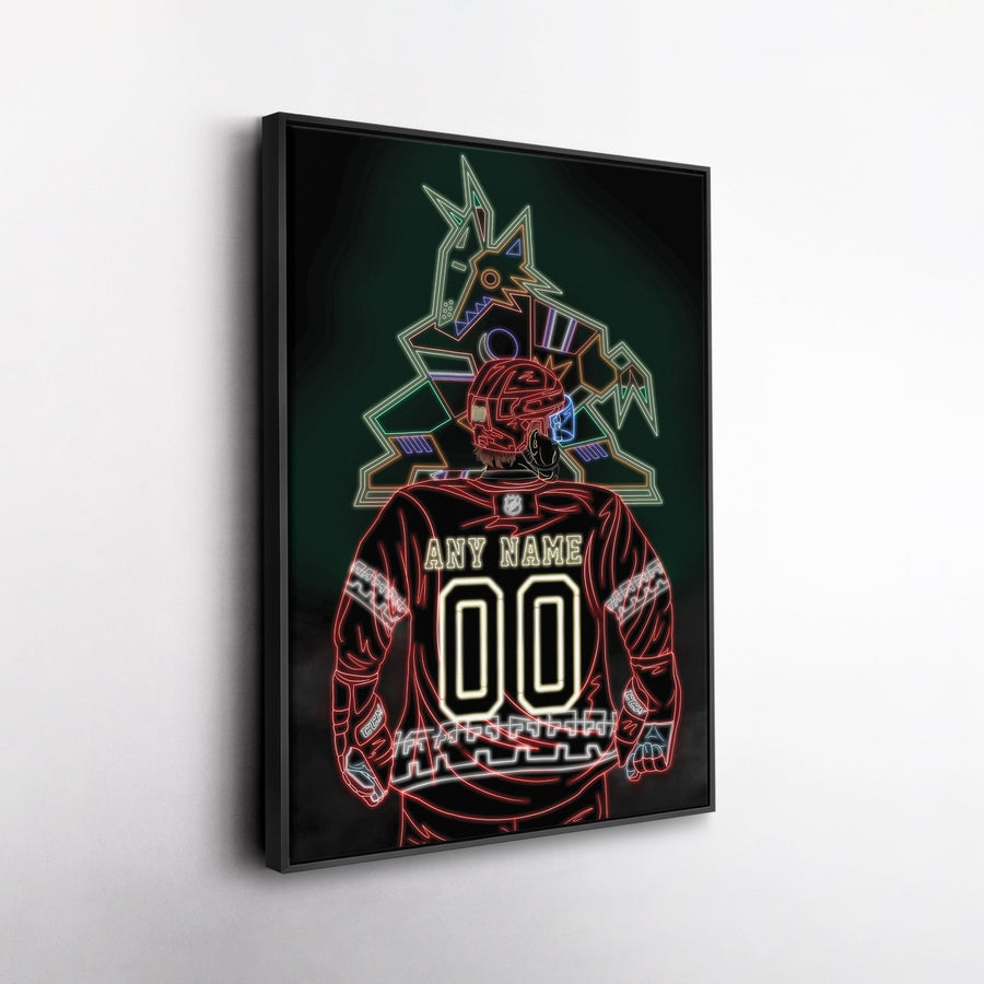 Arizona Coyotes Personalized Jersey Canvas | Neon Wall Art - CanvasNeon