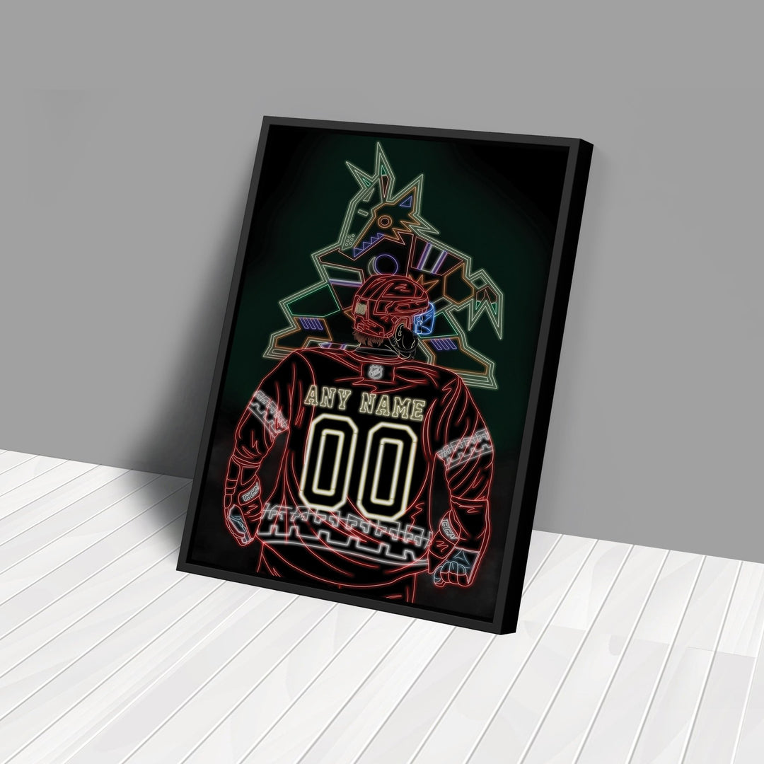 Arizona Coyotes Personalized Jersey Canvas | Neon Wall Art - CanvasNeon