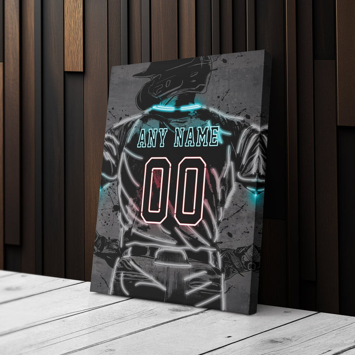 Arizona Diamondbacks Custom Jersey Canvas | Neon Wall Art - CanvasNeon