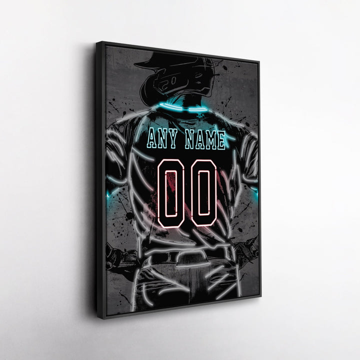 Arizona Diamondbacks Custom Jersey Canvas | Neon Wall Art - CanvasNeon