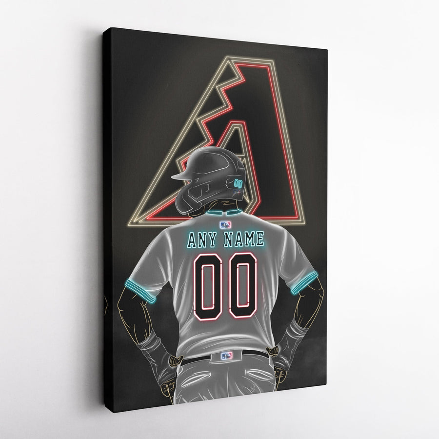 Arizona Diamondbacks Personalized Jersey Canvas | Neon Wall Art - CanvasNeon