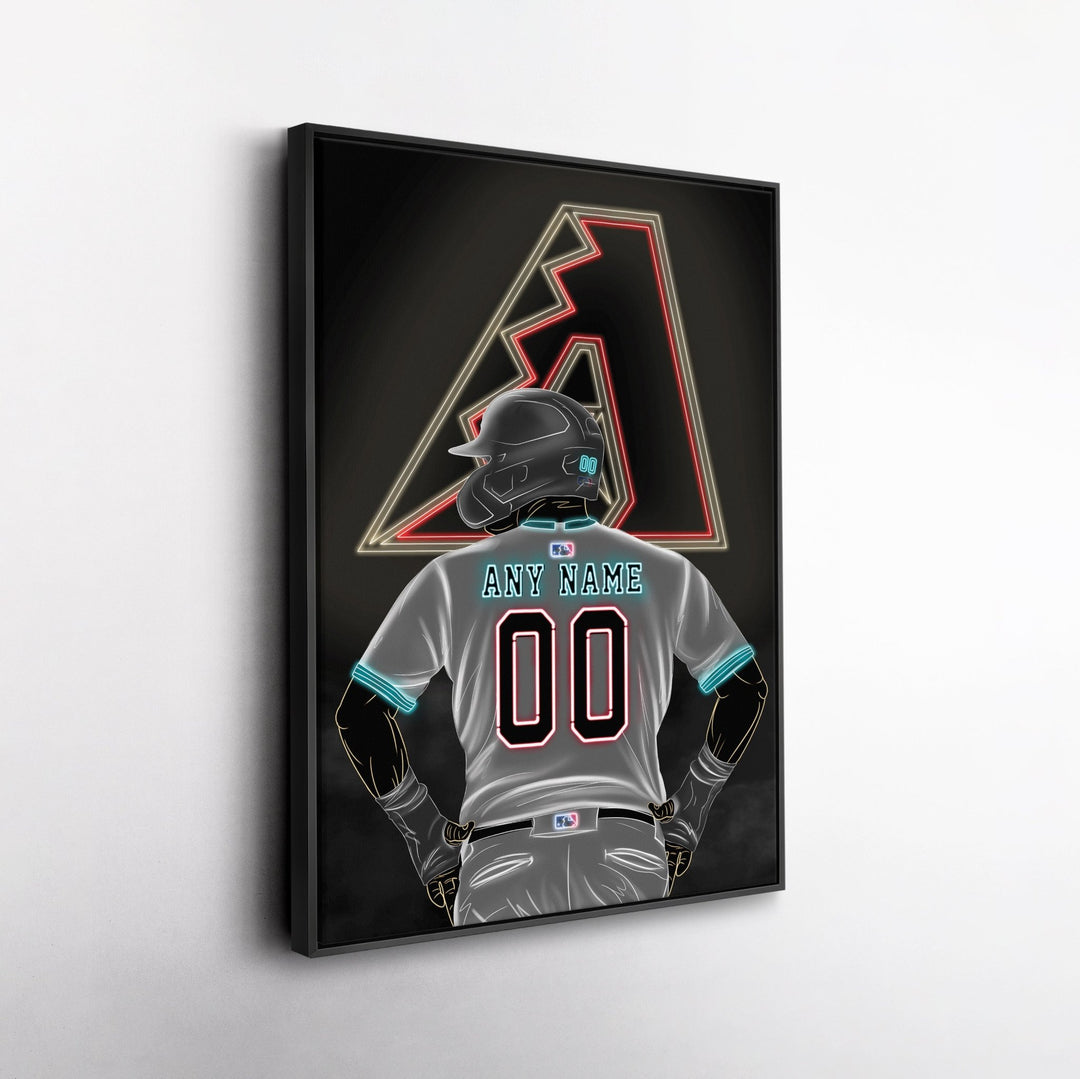 Arizona Diamondbacks Personalized Jersey Canvas | Neon Wall Art - CanvasNeon