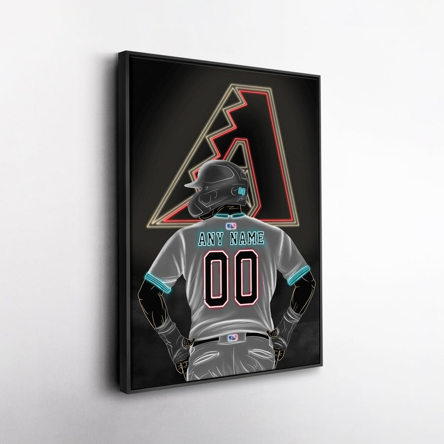 Arizona Diamondbacks Personalized Jersey Canvas | Neon Wall Art - CanvasNeon