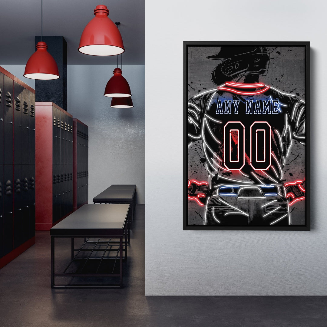 Atlanta Braves Custom Jersey Canvas | Neon Wall Art - CanvasNeon