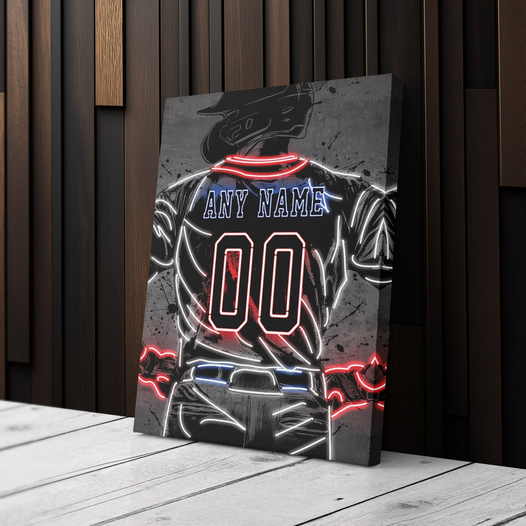 Atlanta Braves Custom Jersey Canvas | Neon Wall Art - CanvasNeon